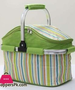 20L Insulated Picnic Basket Large Aluminum Frame Basket Cooler Bag Ultra size Folding Collapsible Basket