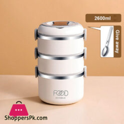 3 Layer Stainless Steel Lunch Box With Spoon Portable Japanese Style With Thermal Bag