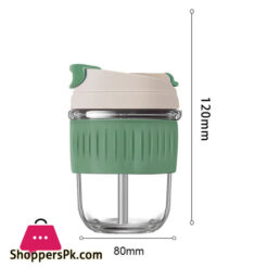 350Ml Double Drinking Glass Tumbler Cup With Straw Portable Female Coffee Mug Lovely Fruit Juice Soymilk Milk Travel