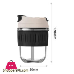 350Ml Double Drinking Glass Tumbler Cup With Straw Portable Female Coffee Mug Lovely Fruit Juice Soymilk Milk Travel