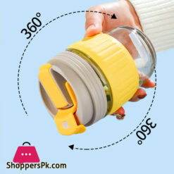 350Ml Double Drinking Glass Tumbler Cup With Straw Portable Female Coffee Mug Lovely Fruit Juice Soymilk Milk Travel