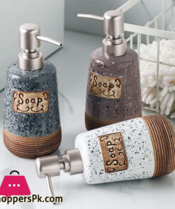 420ml Retro Ceramic Soap Dispenser Bathroom Product Liquid Soap Dispensers Shower Gel Shampoo Bottle Home Decoration
