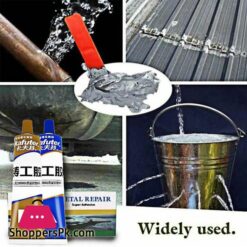 Adhesive glue for metal repair super for welding plugging leaks serves tanks and auto radiators in both steel and iron
