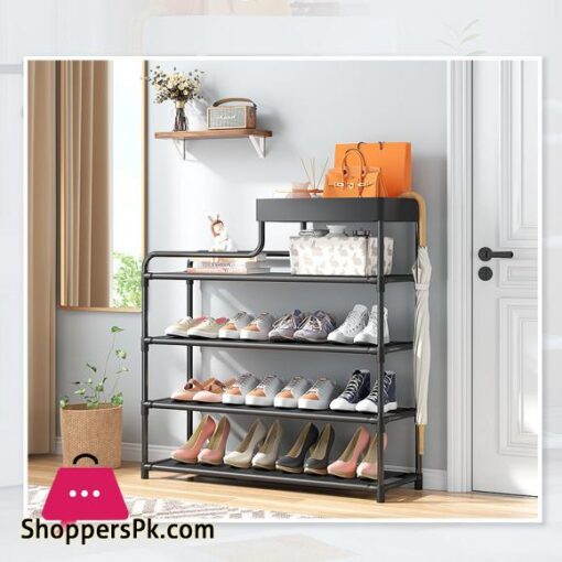 Adjustable Shoe Rack Organizer With Storage Shelf