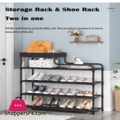 Adjustable Shoe Rack Organizer With Storage Shelf 17 Adjustable Shoe Rack Organizer With Storage Shelf