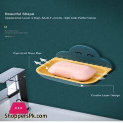 Day2Day Mall Non Perforated Soap Holder Bathroom Drain Soap Box Toilet Soap Holder Wall Mounted Shelf