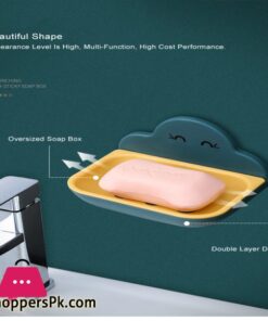 Day2Day Mall Non Perforated Soap Holder Bathroom Drain Soap Box Toilet Soap Holder Wall Mounted Shelf