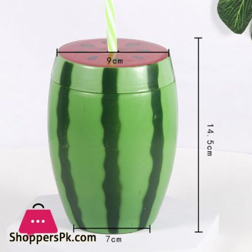 Disposable Watermelon Shape Cup Party Cup With Lid Straw Disposable Water Cup MJ