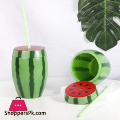Disposable Watermelon Shape Cup Party Cup With Lid Straw Disposable Water Cup Mj