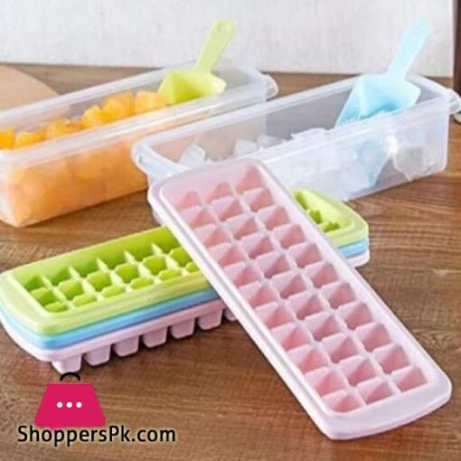Glacier Ice Cubes Tray 33 Cubes with Ice Lifter and storage