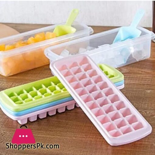 Glacier Ice Cubes Tray 33 Cubes with Ice Lifter and storage
