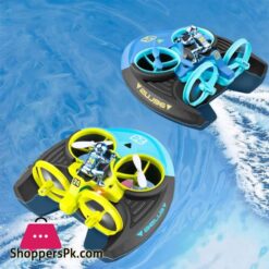 Hjlxmf Mini 3 In 1 Sea Land Air Flight Remote Control Car Boat Rc Quadcopter Drone Aircraft Hovercraft Toy Rc Helicopter For Kids Christmas Surprise Gift With Three Batteries