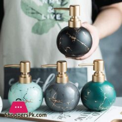 Huanming Ceramic Ceramic Soap Dispenser Simple Bottled Bathroom Toilet Shampoo Shower Gel Lotion Press Bottle Decoration 300Ml Stainless Steel Color Black