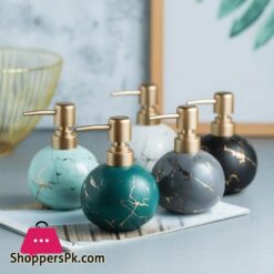 Huanming Ceramic Ceramic Soap Dispenser Simple Bottled Bathroom Toilet Shampoo Shower Gel Lotion Press Bottle Decoration 300Ml Stainless Steel Color Black