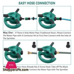 High Quality Automatic Rotating Plastic 3 Arm Garden Sprinklers For Garden 360 Irrigation System