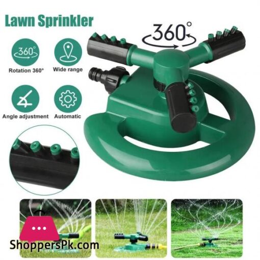 High quality Automatic Rotating Plastic 3 arm garden sprinklers for garden 360 irrigation system