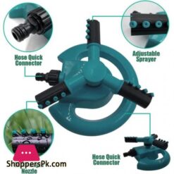 High Quality Automatic Rotating Plastic 3 Arm Garden Sprinklers For Garden 360 Irrigation System