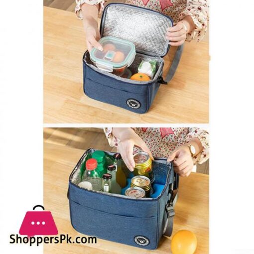 Insulation HOT and COLD Lunch Bag with Strap Canvas Bags Fresh Handbag Thickened Aluminum film Bag