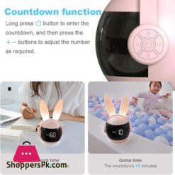 Nebdkry Kids Alarm Clock For Kids Bunny Alarm Clocks For Girls Boys Pink Kid Alarm Clock With Ringtones Night Light Rechargeable Snoozing