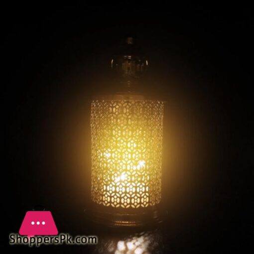 Mini Lanterns Warm White LED Light Antique Bronze Accents Battery Operated for Home Decor Ramadan Weddings