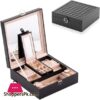 Ive Dream Leather Jewelry Box Multi Layer Large Capacity Multi Function Jewelry Storage Box Ear Studs Rings Jewelry Organizer Black 1
