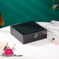 Ive Dream Leather Jewelry Box Multi Layer Large Capacity Multi Function Jewelry Storage Box Ear Studs Rings Jewelry Organizer Black 1