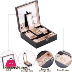 Ive Dream Leather Jewelry Box Multi Layer Large Capacity Multi Function Jewelry Storage Box Ear Studs Rings Jewelry Organizer Black 1