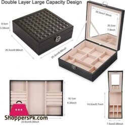 Ive Dream Leather Jewelry Box Multi Layer Large Capacity Multi Function Jewelry Storage Box Ear Studs Rings Jewelry Organizer Black 1