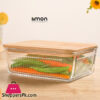 Limon Glass Container With Wooden Lid 1.1 Liters Iran Made