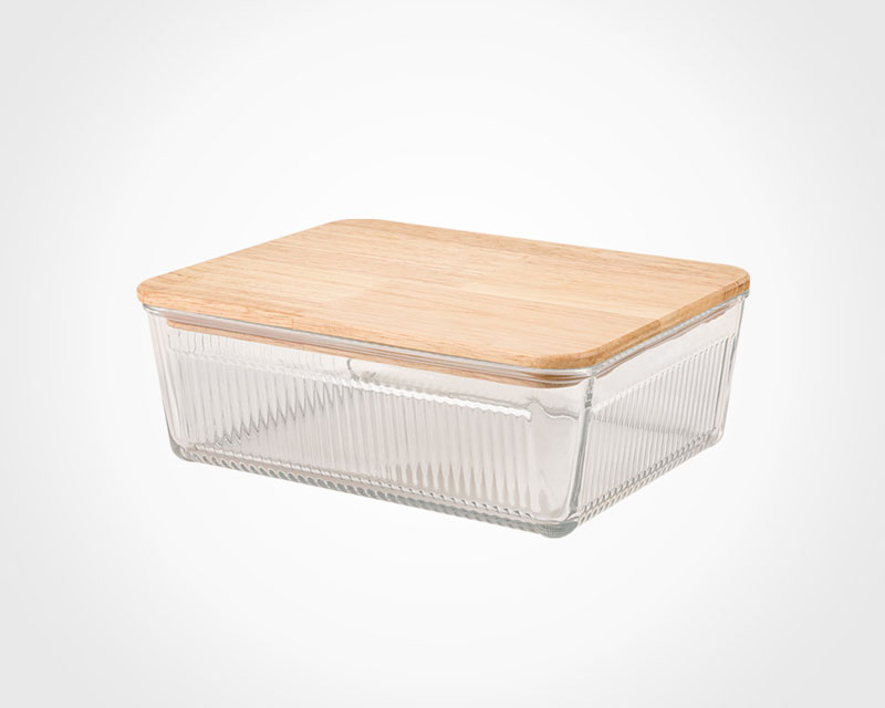 Limon Glass Container With Wooden Lid 1.1 Liters Iran Made