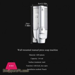 Liquid Soap Dispenser Single Head Wall Mount Shower Bath Washing Lotion Soap Shampoo Dispensers For Kitchen Bathroom Silver