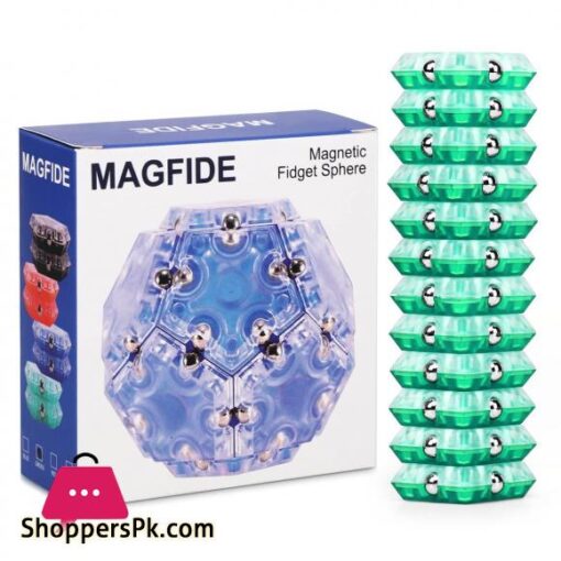 Magnetic Fidget Sphere 12 Pcs Set Pentagons Puzzle Sphere Magnet Fidget Toys Fidget Balls Building Blocks Stress Relief Desk