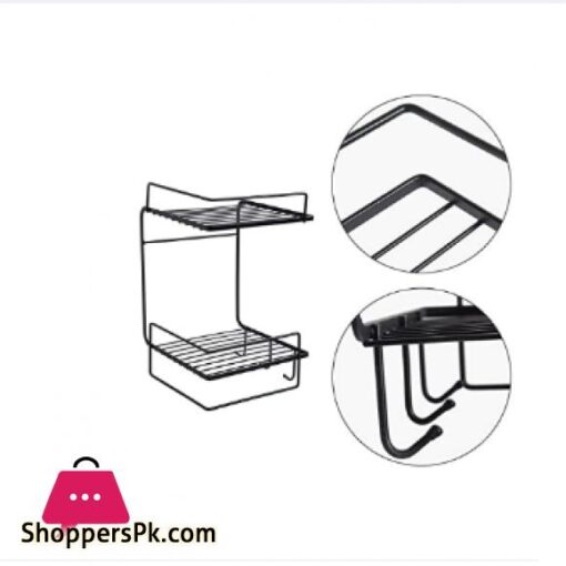 Multifunctional 2 Tier Corner Bathroom And Kitchen Shelves Storage Wall Mounted Durable Shower Caddy Organizer Rack for Kitchen Toilet
