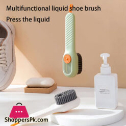 Multifunctional Soap Liquid Dispenser Brush with Handle Shoe Cleaning Laundry Brush Scrub Cleaning Soft Bristle Cleaning Brushes for Clothes and Shoes Household Use For Bathroom and Kitchen