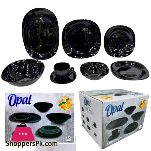 Opal 1 More Dinner Set of 38 Pcs Black - D-Sq-Black