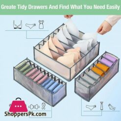 Set Of 3 Bra Socks And Underwear Organizer Box Dormitory Home Closet Drawer Organizers For Underwear Bra Socks Cabinet Separated Foldable Organizers