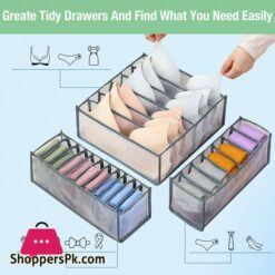 Set Of 3 Bra Socks And Underwear Organizer Box Dormitory Home Closet Drawer Organizers For Underwear Bra Socks Cabinet Separated Foldable Organizers