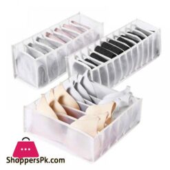 Set Of 3 Bra Socks And Underwear Organizer Box Dormitory Home Closet Drawer Organizers For Underwear Bra Socks Cabinet Separated Foldable Organizers