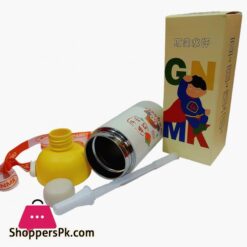 Cartoon Stainless Steel Sipper Water Bottle 500Ml Thermos Cup For Kids With Straw And Carrying Strap High Quality Stainless Steel Childrens Thermos Mug Vacuum Insulated Thermal Bottle For Kids