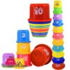 Toys Stacking Cups 1 till 10 model number 617 for kids Education Learning and Fun Rainbow Cups Stacking Tower Mini Bear Toy Gifts