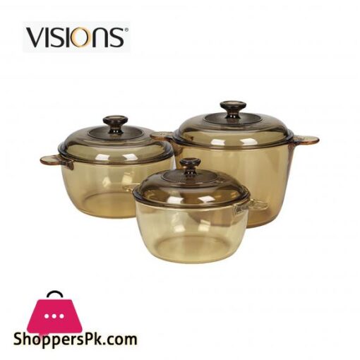 VISIONS 6 pieces Glass Cookpot Cookware Set