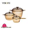 Visions 6 Pieces Glass Saucepan Cookpot Cookware Set
