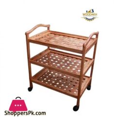 Woodakh Serving Kitchen Tea Trolley Wooden Trolley