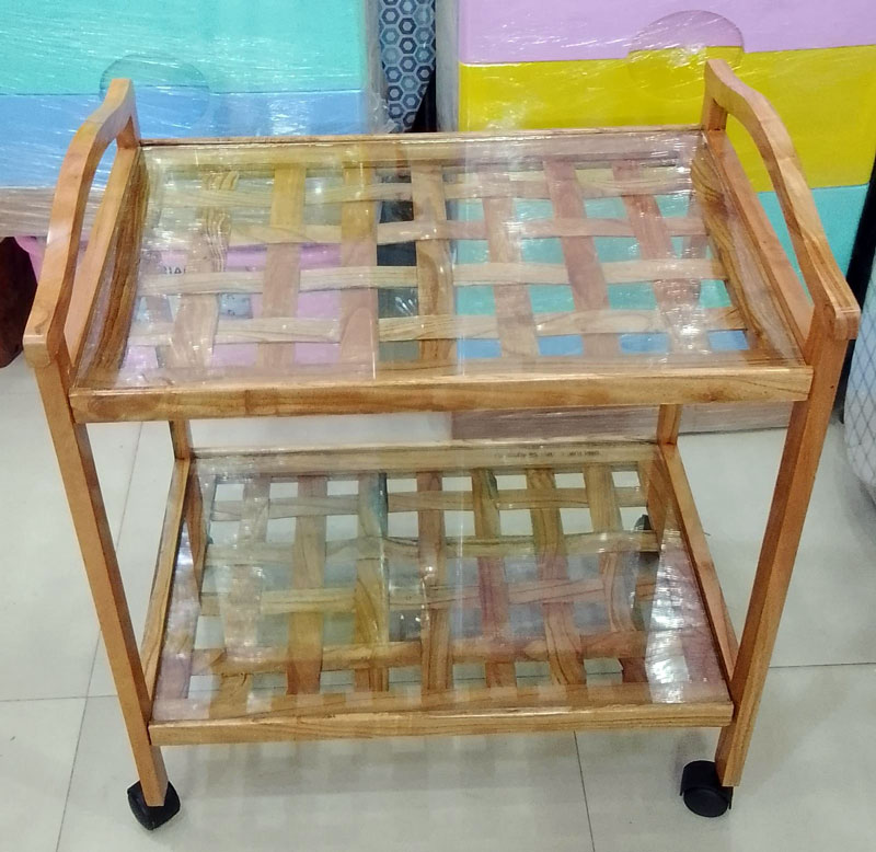Wood Serving Kitchen Tea Trolley Wooden Trolley