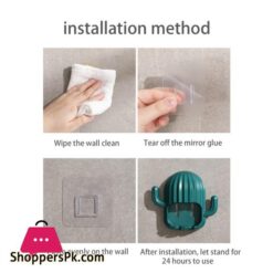 Wall Mount Cactus Self Adhesive Storage Rack Holder Kitchen Bathroom Toothbrush