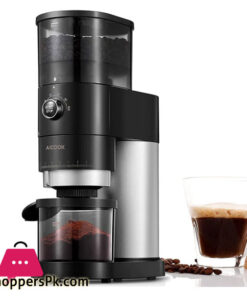 AICOOK Electric Conical Burr Coffee Grinder, 42 Precise Grind Settings, One Touch with 50S Grinding