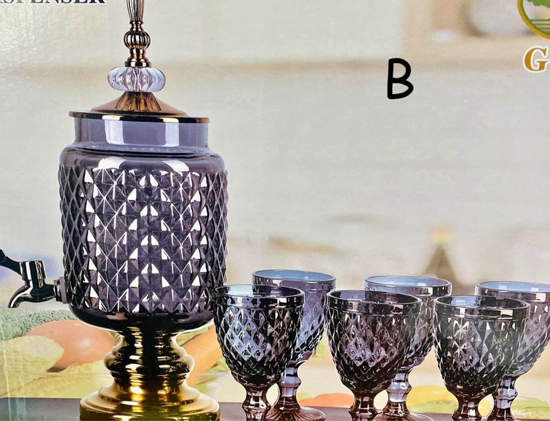 Amber Gold 7Pcs Decanter Set For Table Serving