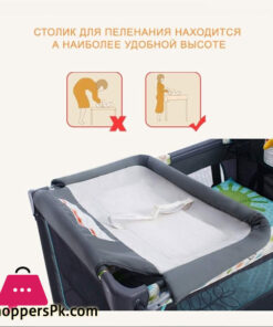 Baby Travel Bed Portable Foldable Cribs European Game Bed Baby Cot Beds Cribs European-Style Roller Game Bed Folding Baby Crib - Image 3