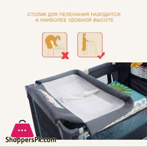 Baby Travel Bed Portable Foldable Cribs European Game Bed Baby Cot Beds Cribs European-style Roller Game Bed Folding Baby Crib