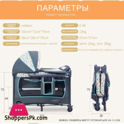 Baby Travel Bed Portable Foldable Cribs European Game Bed Baby Cot Beds Cribs European-Style Roller Game Bed Folding Baby Crib